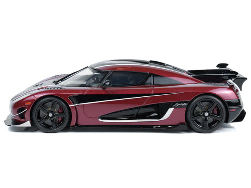 2017 Koenigsegg Agera RS Deep Red Metallic with Black Stripes 1/18 Model Car by GT Spirit-0
