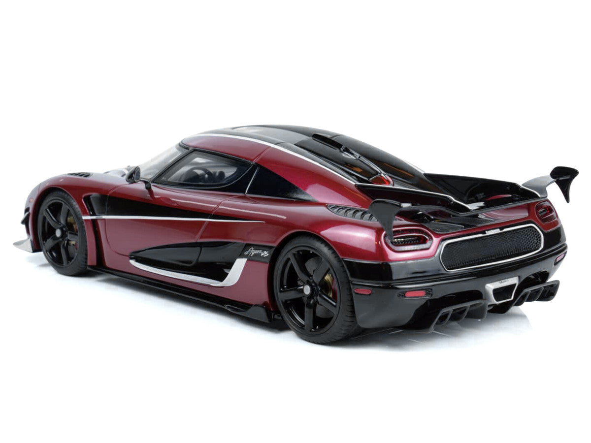 2017 Koenigsegg Agera RS Deep Red Metallic with Black Stripes 1/18 Model Car by GT Spirit-1