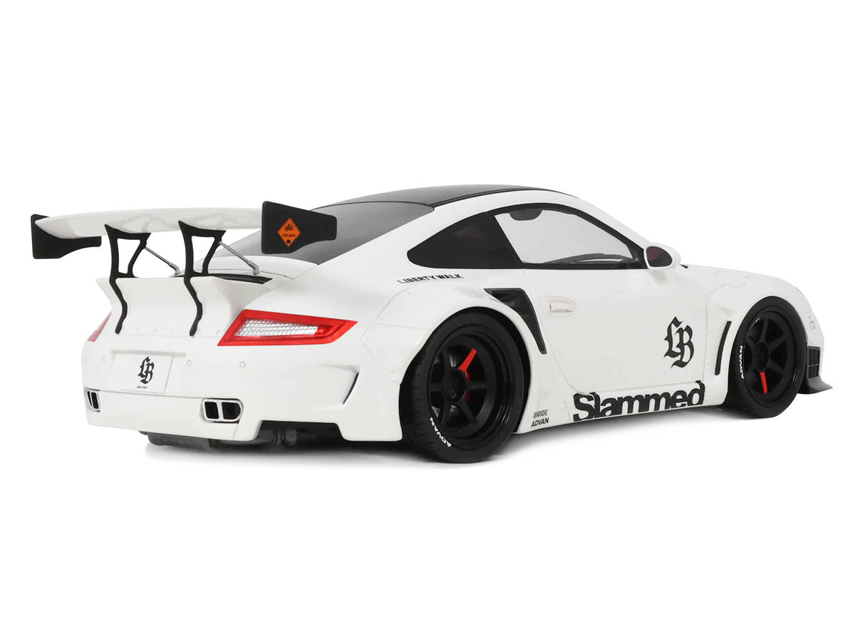2024 Porsche 911 Turbo LB-Works White with Black Top 1/18 Model Car by GT Spirit-4