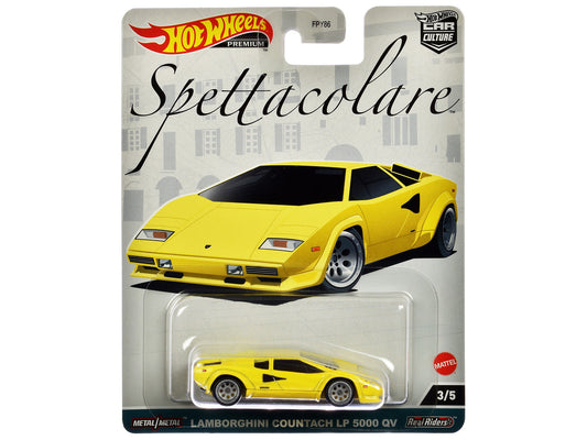 Lamborghini Countach LP 5000 QV Yellow "Spettacolare" Series Diecast Model Car by Hot Wheels-0