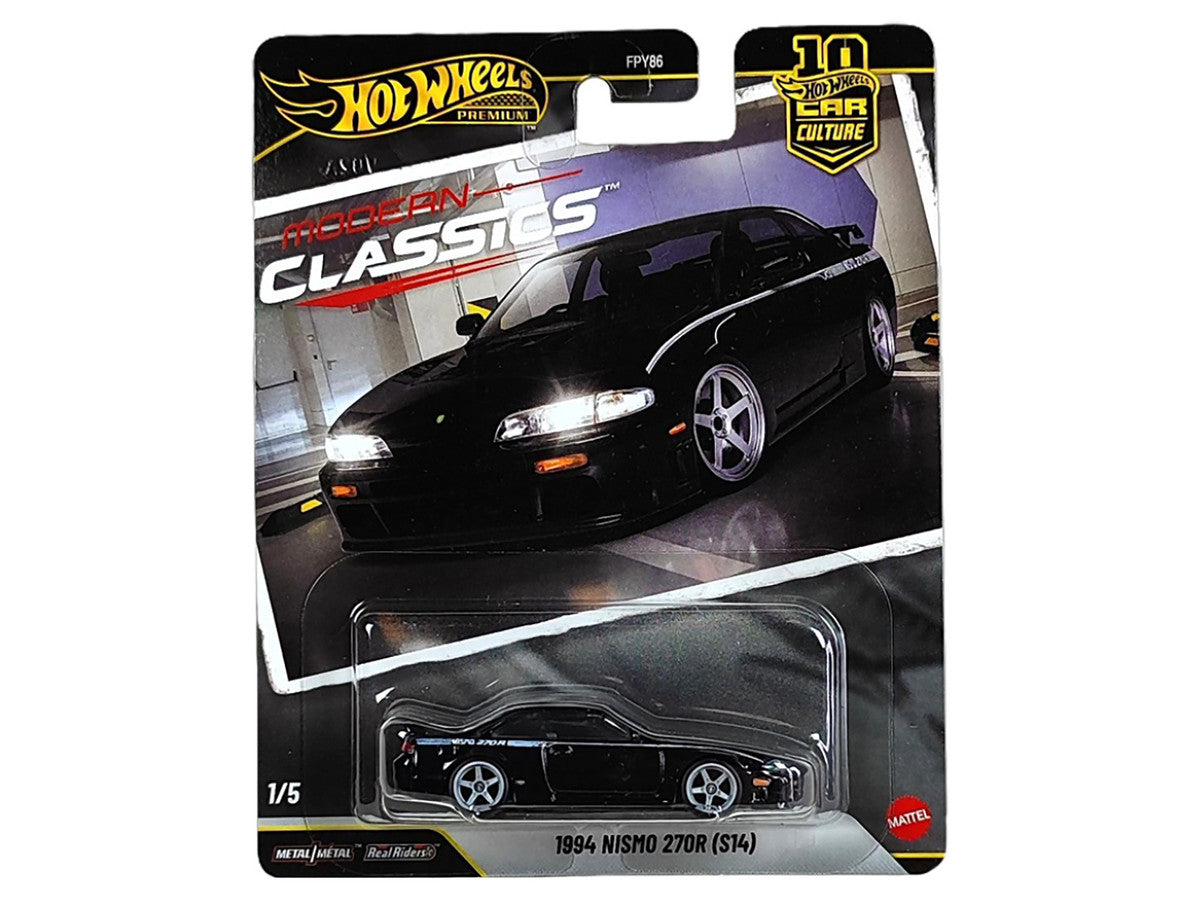 1994 Nissan Nismo 270R (S14) RHD (Right Hand Drive) Black with White Stripes "Modern Classics" Series Diecast Model Car by Hot Wheels-0