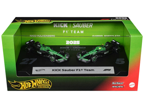 "Kick Sauber F1 Team" Formula One F1 World Championship (2025) 2 Piece Set Diecast Model Cars by Hot Wheels-2