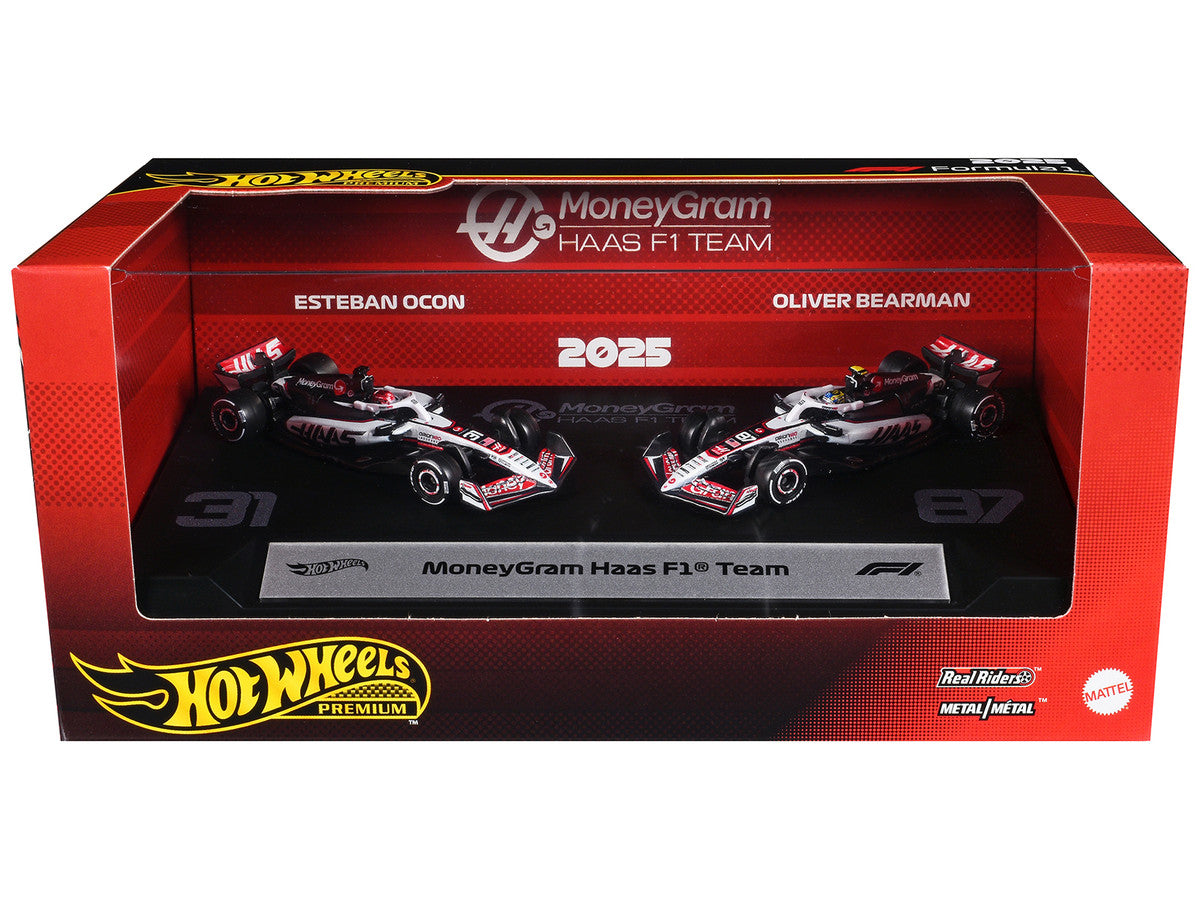 "MoneyGram Haas F1 Team" Formula One F1 World Championship (2025) 2 Piece Set Diecast Model Cars by Hot Wheels-2