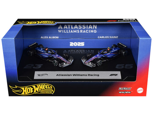"Atlassian Williams Racing" Formula One F1 World Championship (2025) 2 Piece Set Diecast Model Cars by Hot Wheels-0