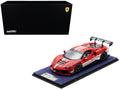 Ferrari 296 GT3 Challenge #32 "Launch Version" Red with White Stripes with Acrylic Display Case 1/18 Model Car by LookSmart-0