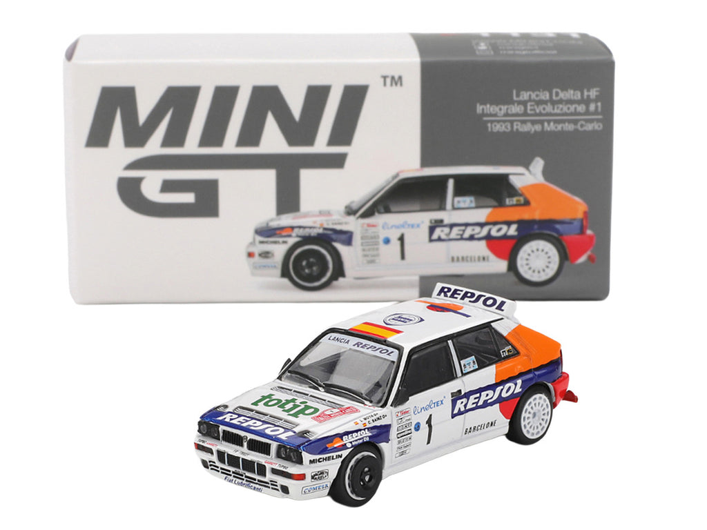 Lancia Delta HF Integrale Evoluzione #1 Carlos Sainz - Luis Moya "Rallye Monte-Carlo" (1993) Limited Edition 1/64 Diecast Model Car by Mini GT