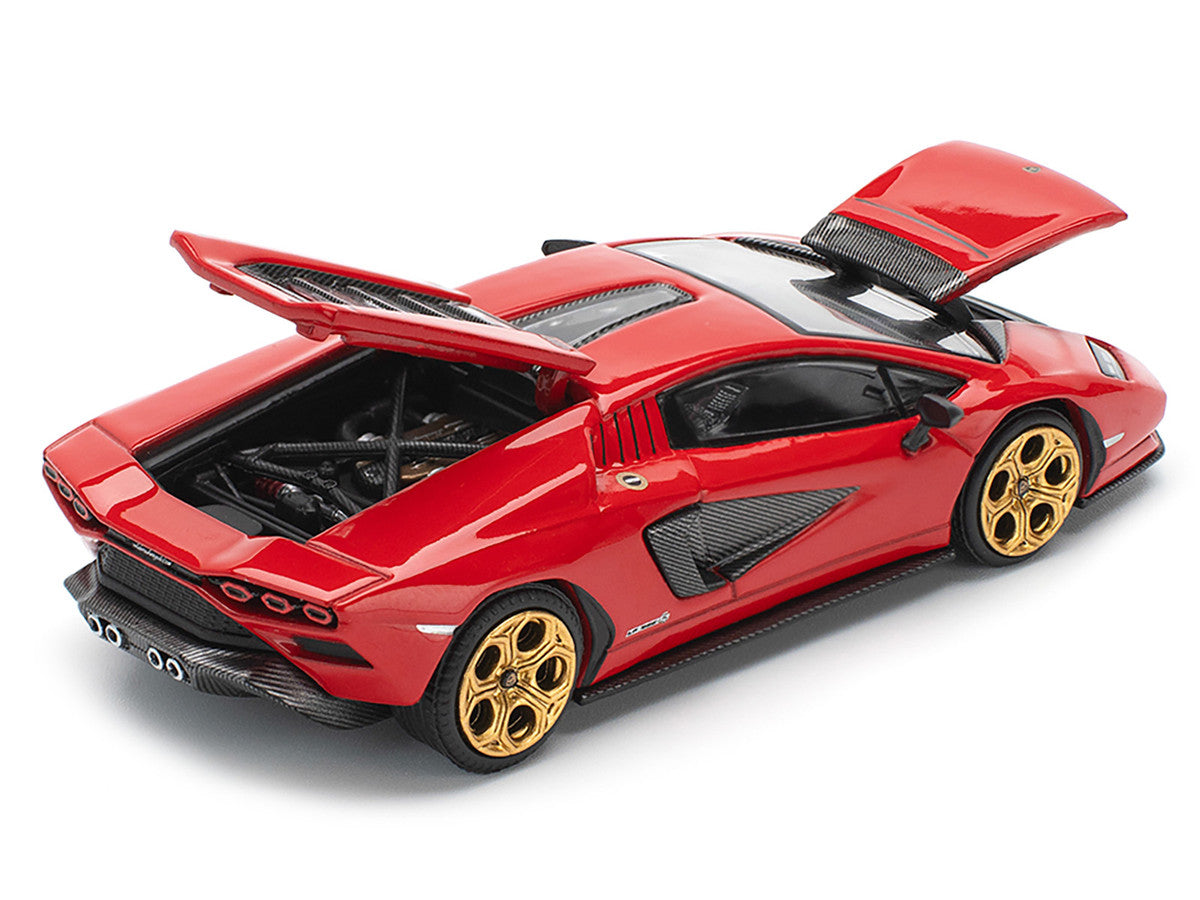 Lamborghini Countach LPI 800-4 Red with Carbon Accents 1/64 Diecast Model Car by Pop Race-1