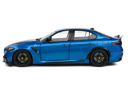 2022 Alfa Romeo Giulia GTA Anodized Blue Metallic with Carbon Top 1/18 Diecast Model Car by Solido-0