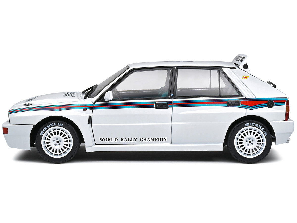 1992 Lancia Delta HF Integrale Evo 1 Martini 6 White with Blue and Red Stripes "World Rally Champion - Martini Racing" 1/18 Diecast Model Car by Solido-2