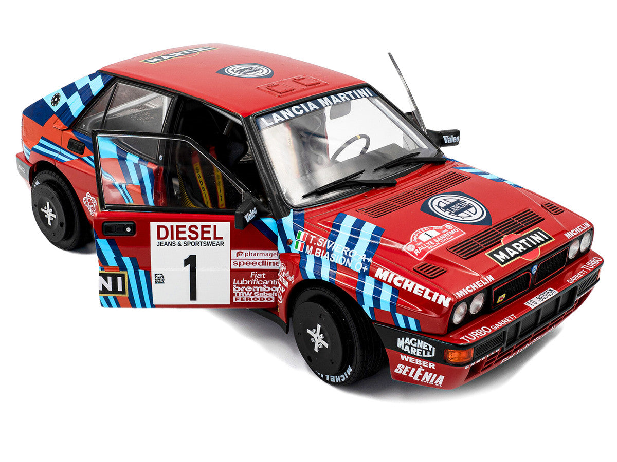 Lancia Delta HF Integrale #1 Miki Biasion - Tiziano Siviero Winner "Rally Sanremo" (1989) "Competition" Series 1/18 Diecast Model Car by Solido-1