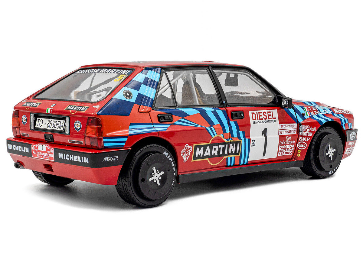 Lancia Delta HF Integrale #1 Miki Biasion - Tiziano Siviero Winner "Rally Sanremo" (1989) "Competition" Series 1/18 Diecast Model Car by Solido-2