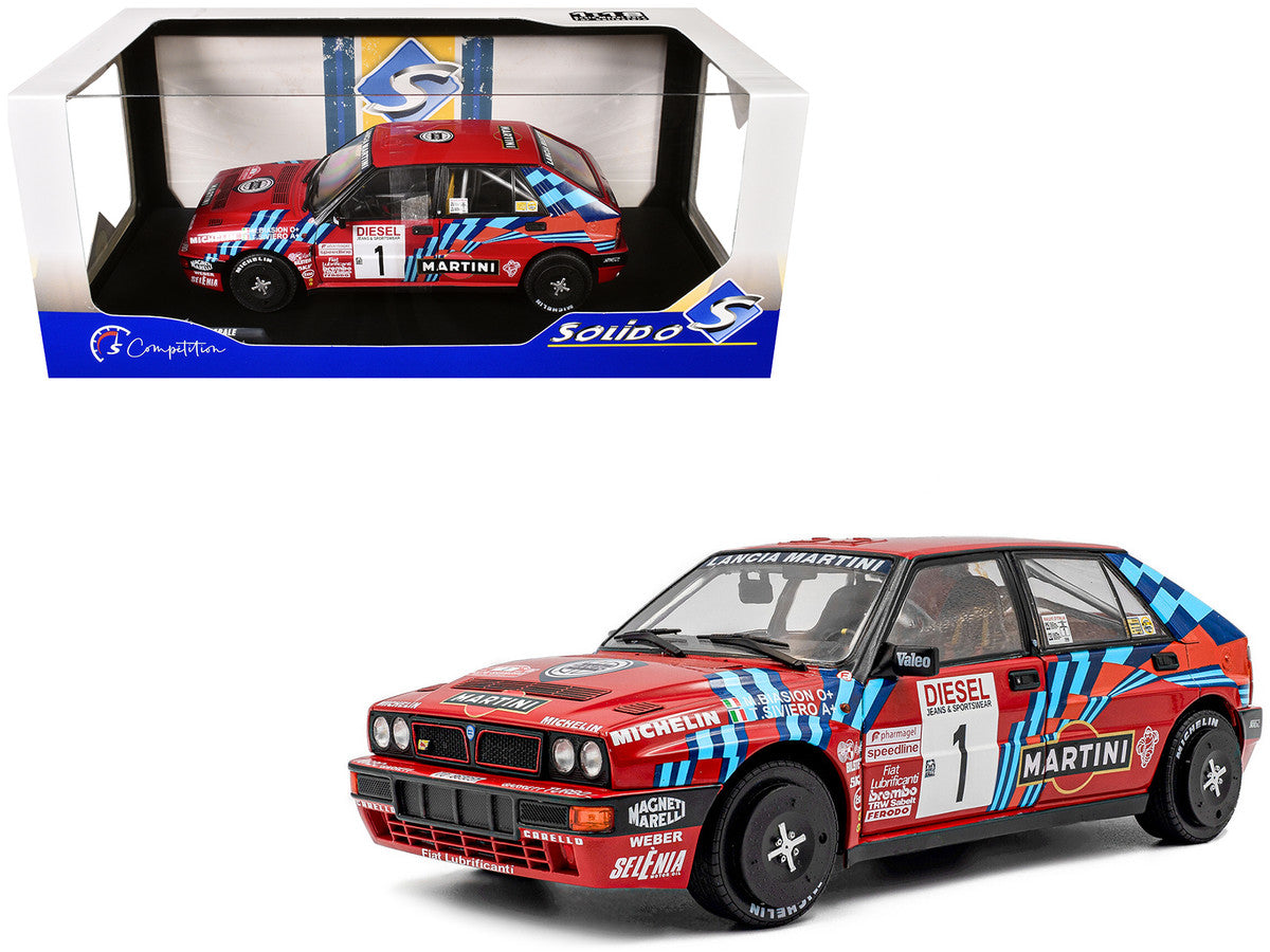 Lancia Delta HF Integrale #1 Miki Biasion - Tiziano Siviero Winner "Rally Sanremo" (1989) "Competition" Series 1/18 Diecast Model Car by Solido-4