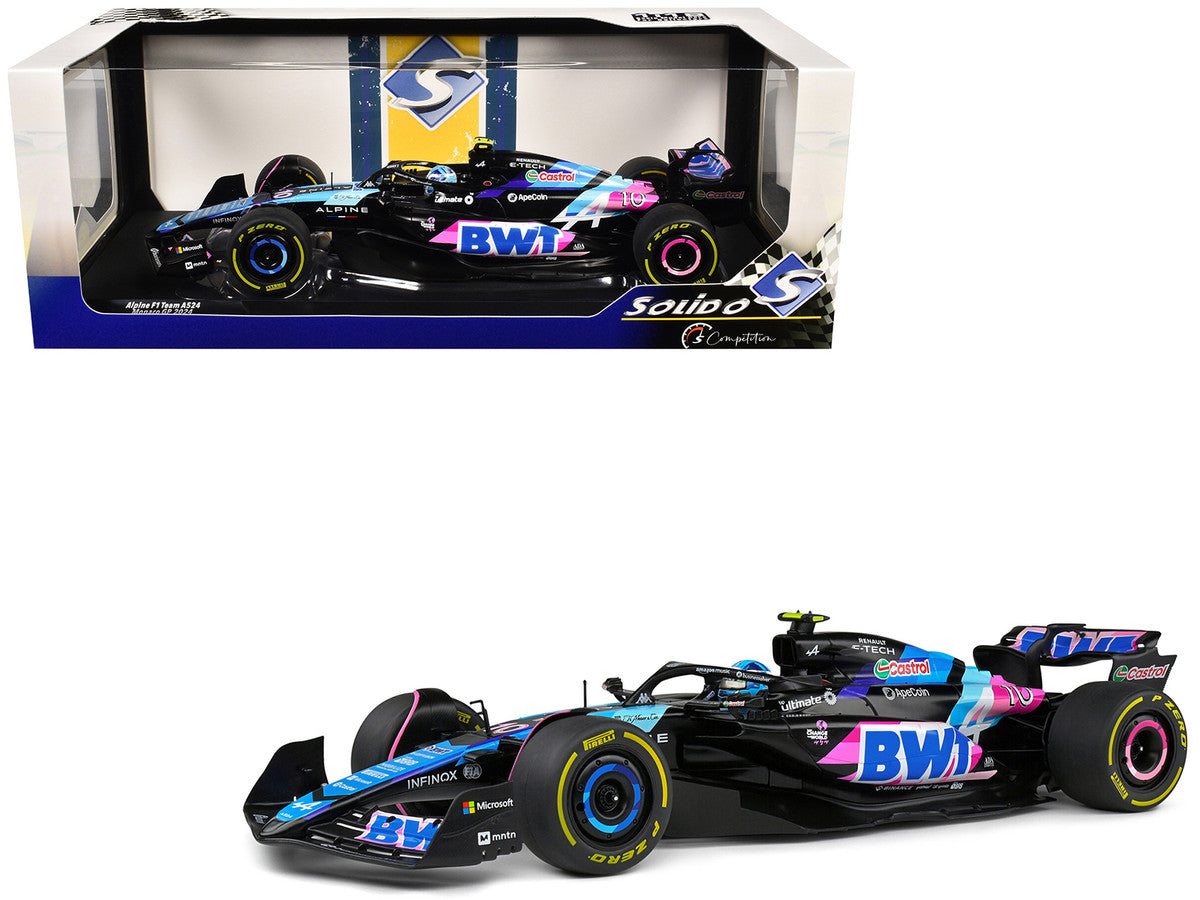 Alpine A524 #10 Pierre Gasly "BWT" Formula One F1 Monaco GP (2024) "Competition" Series 1/18 Diecast Model Car by Solido-4