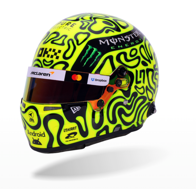 2025 Lando Norris McLaren Mini Helmet - 1:2 Scale Bell F1 Helmet