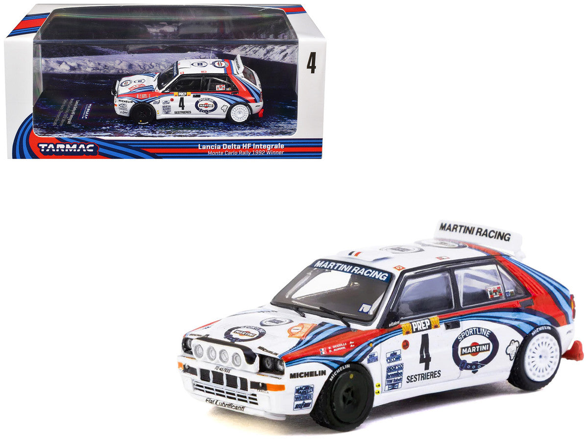 Lancia Delta HF Integrale #4 Didier Auriol - Bernard Occelli "Martini Racing" Winner "Monte Carlo Rally" (1992) "Hobby64" Series 1/64 Diecast Model Car by Tarmac Works