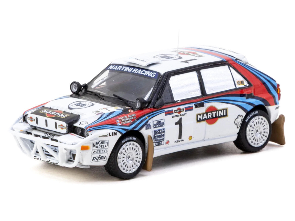 Lancia Delta HF Integrale #1 Juha Kankkunen - Juha Piironen "Martini Racing" 2nd Place "Safari Rally" (1992) "Hobby64" Series 1/64 Diecast Model Car by Tarmac Works