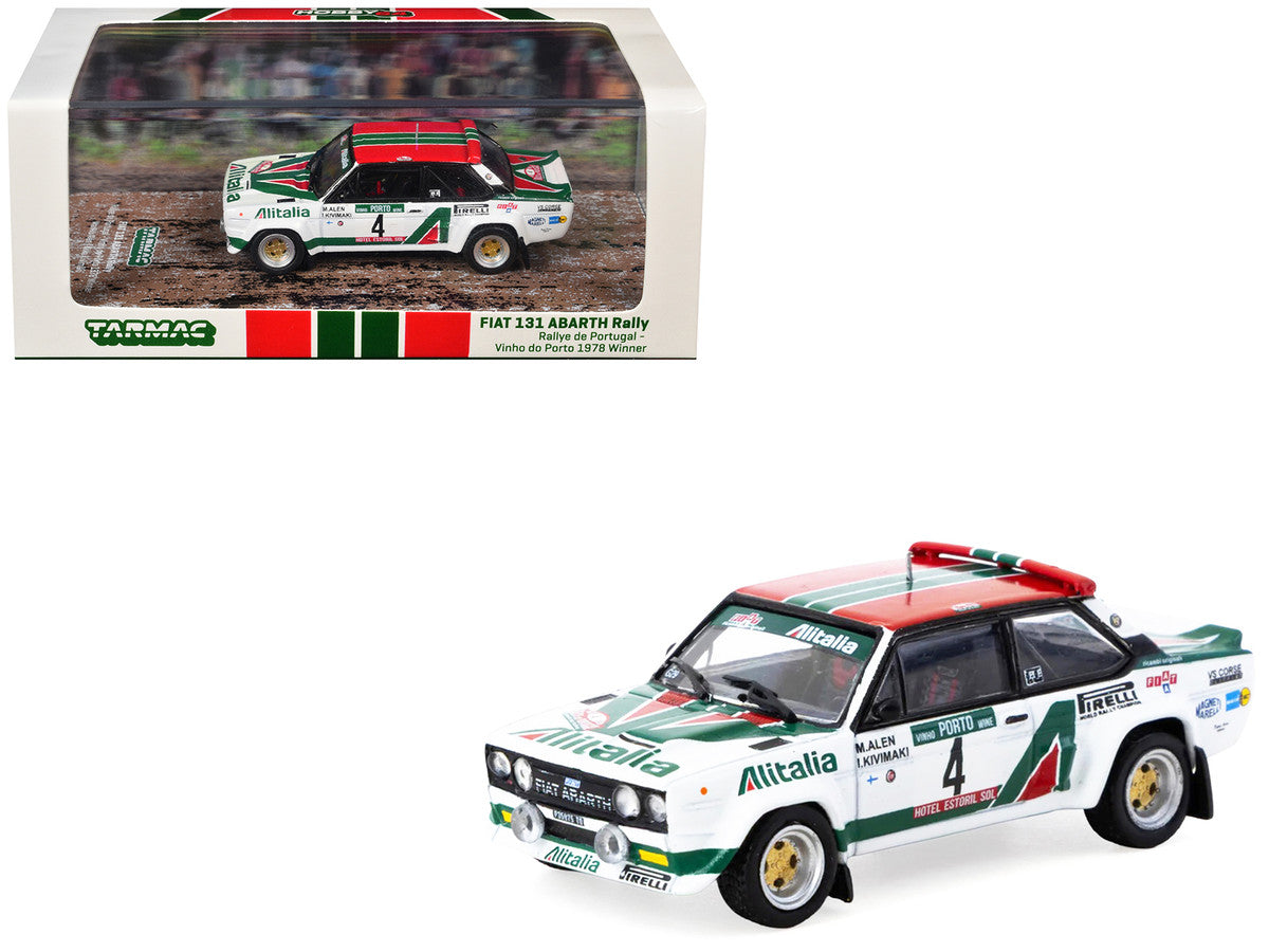 FIAT 131 ABARTH Rally #4 Markku Alen - Ilkka Kivimaki Winner "Rallye de Portugal - Vinho do Porto" (1978) "Hobby64" Series 1/64 Diecast Model Car by Tarmac Works