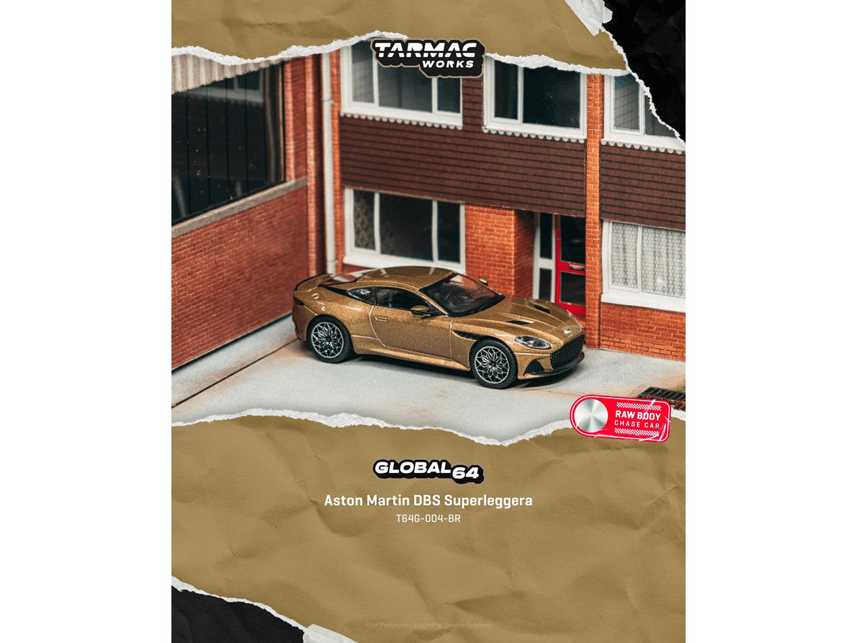 Aston Martin DBS Superleggera Brown Metallic "Global64" Series 1/64 Diecast Model Car by Tarmac Works-2