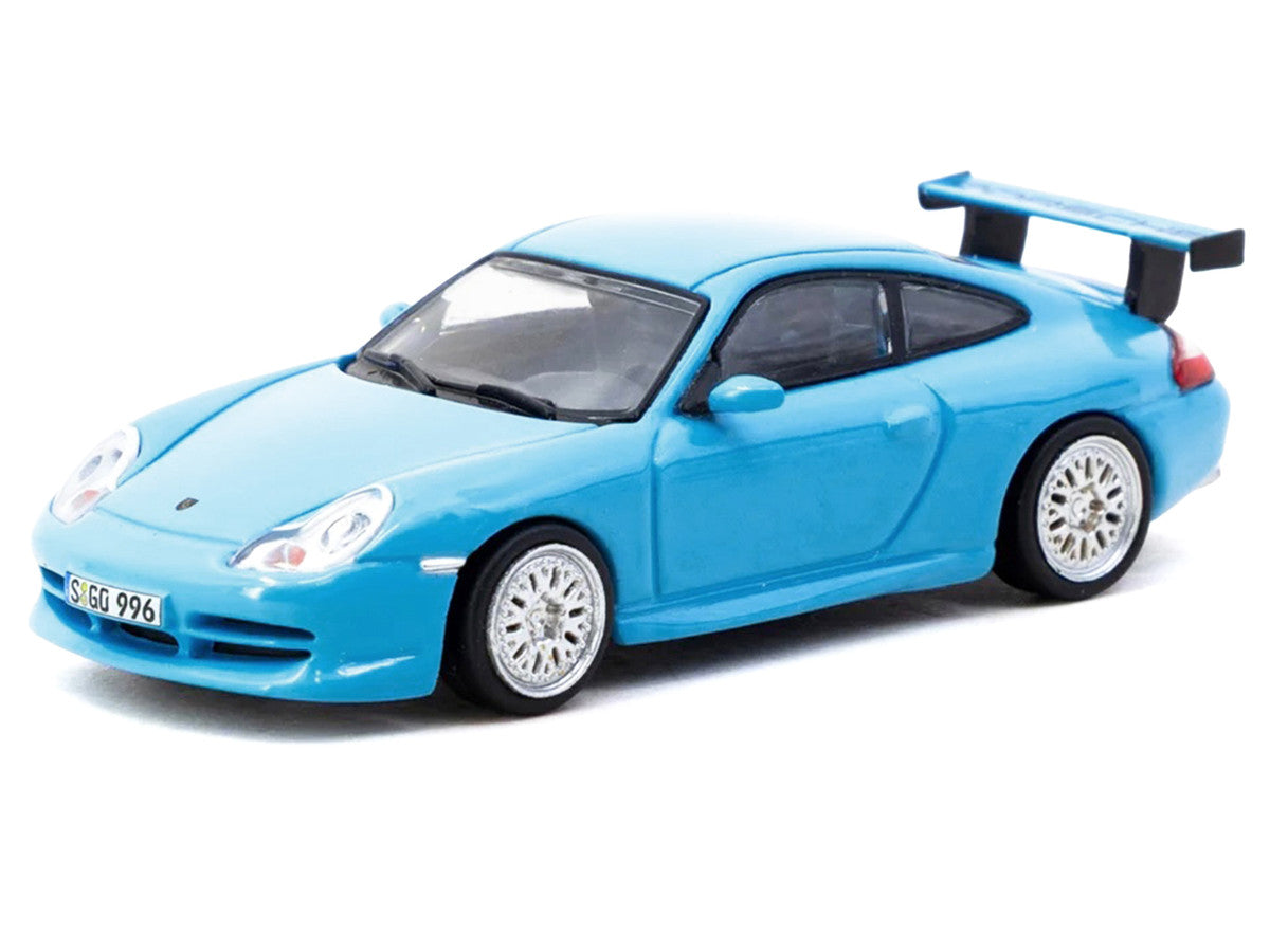 Porsche 911 GT3 (996) Light Blue "Global64" Series 1/64 Diecast Model by Tarmac Works-2