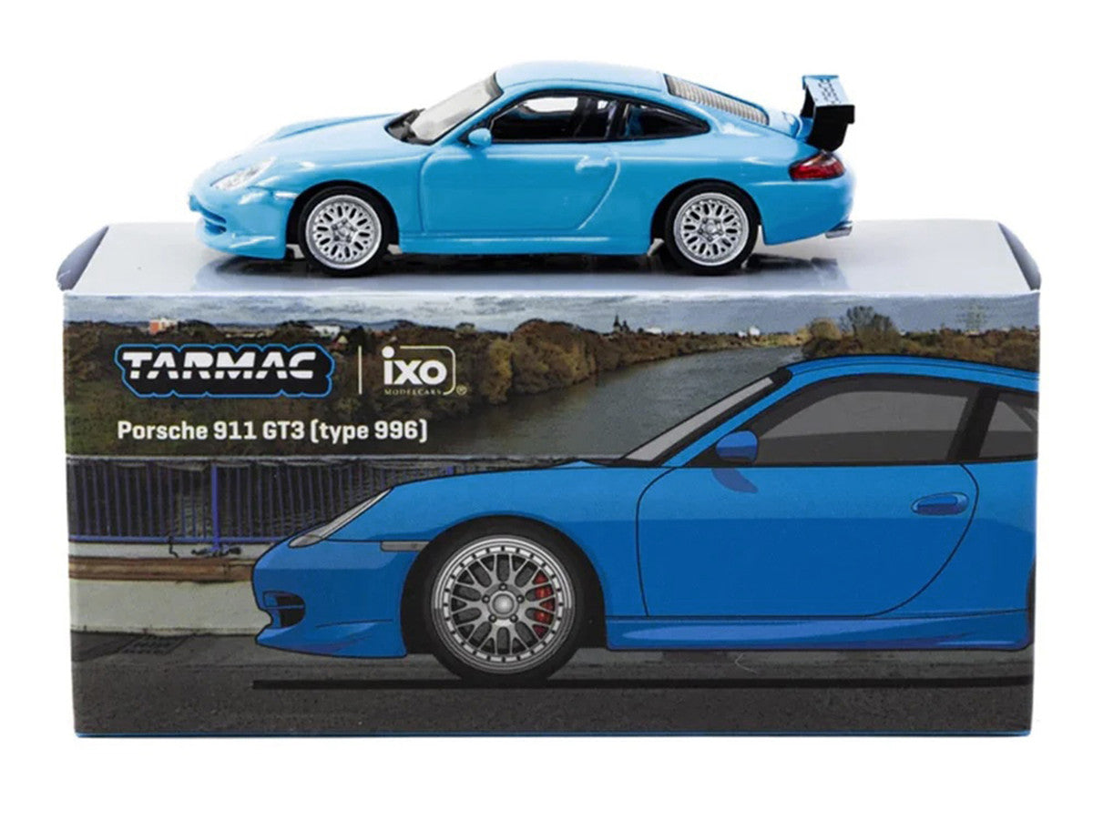 Porsche 911 GT3 (996) Light Blue "Global64" Series 1/64 Diecast Model by Tarmac Works-1