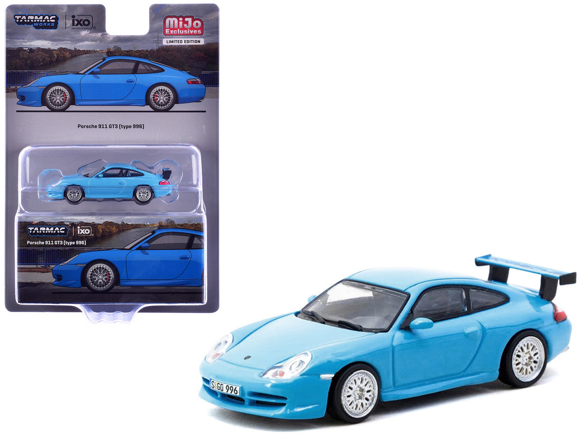 Porsche 911 GT3 (996) Light Blue "Global64" Series 1/64 Diecast Model by Tarmac Works-3