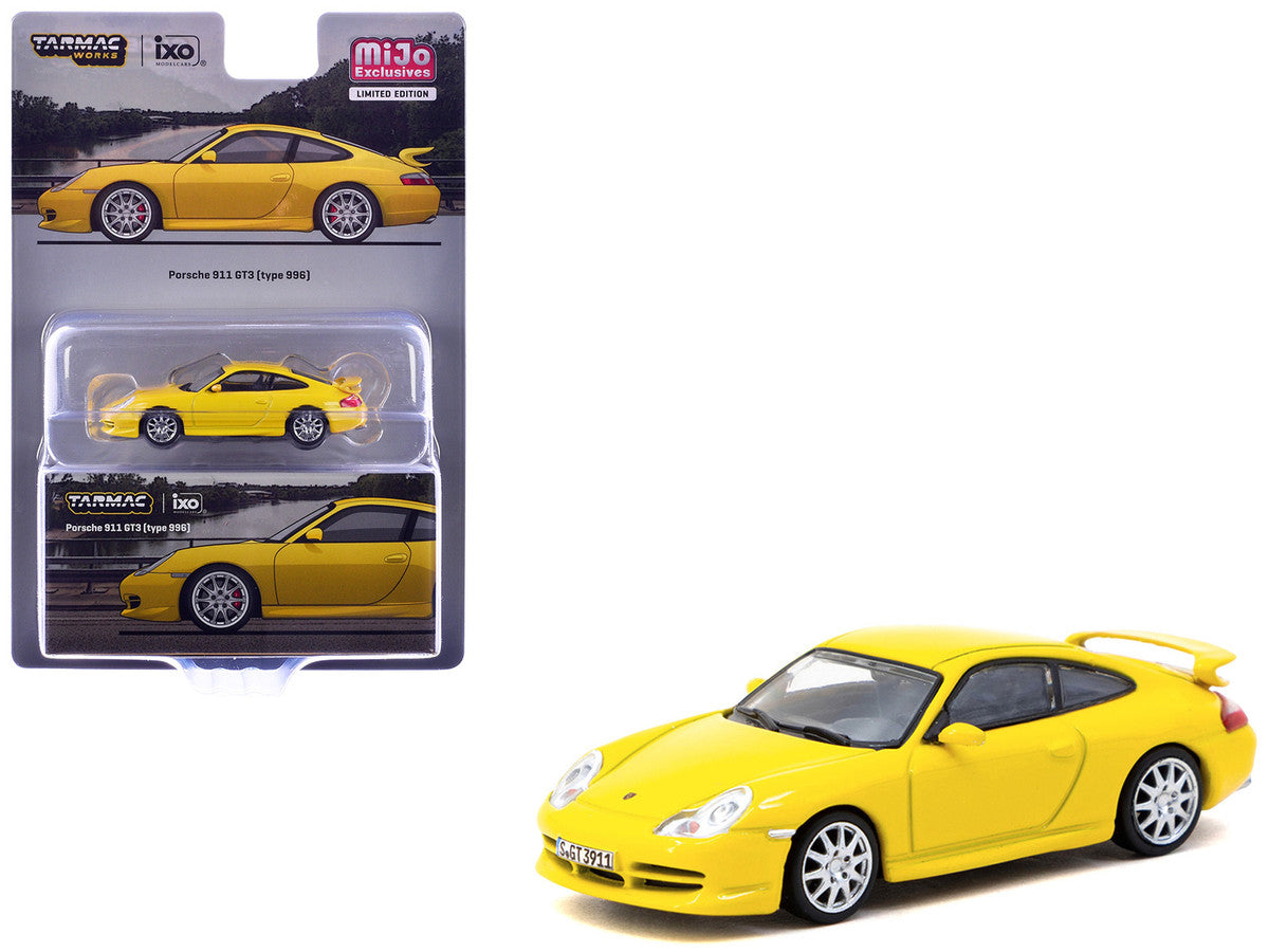 Porsche 911 GT3 (996) Yellow "Global64" Series 1/64 Diecast Model Car by Tarmac Works-2