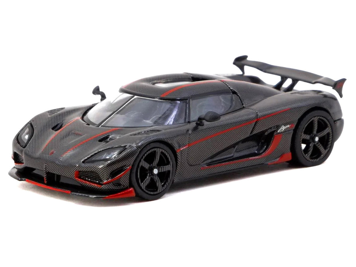 Koenigsegg Agera RS Black Carbon with Red Accents "Global64" Series 1/64 Diecast Model Car by Tarmac Works-1