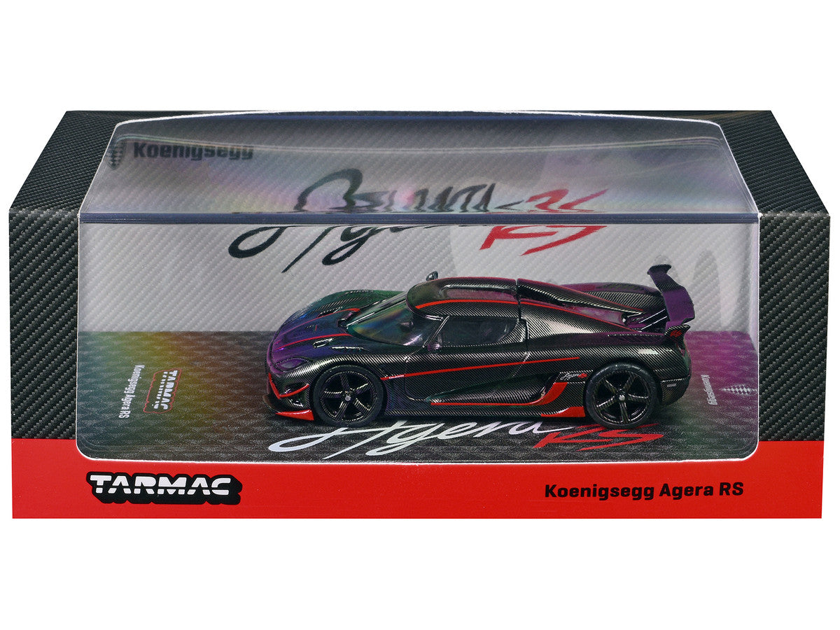 Koenigsegg Agera RS Black Carbon with Red Accents "Global64" Series 1/64 Diecast Model Car by Tarmac Works-2