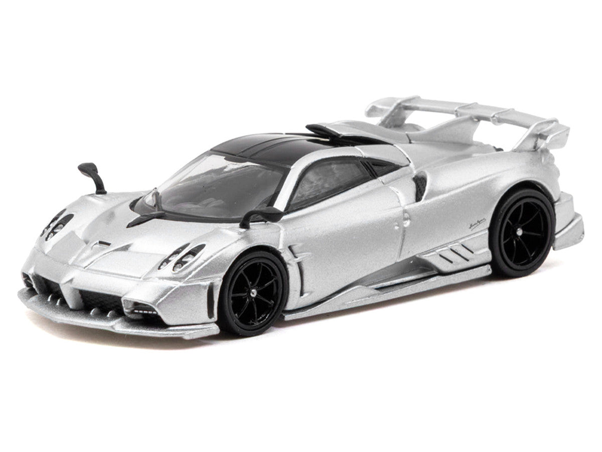 Pagani Imola Matt Silver Metallic with Black Top "Global64" Series 1/64 Diecast Model Car by Tarmac Works-1