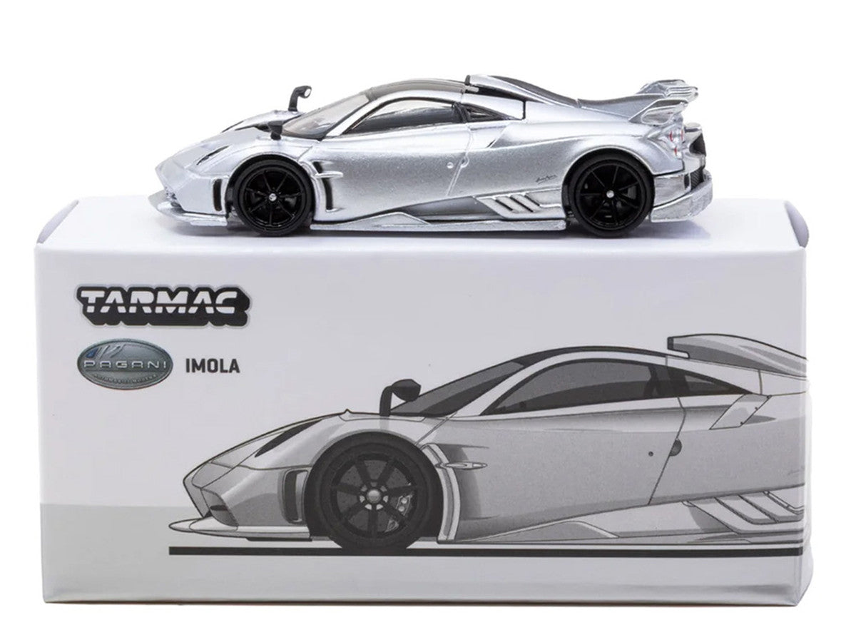Pagani Imola Matt Silver Metallic with Black Top "Global64" Series 1/64 Diecast Model Car by Tarmac Works-3