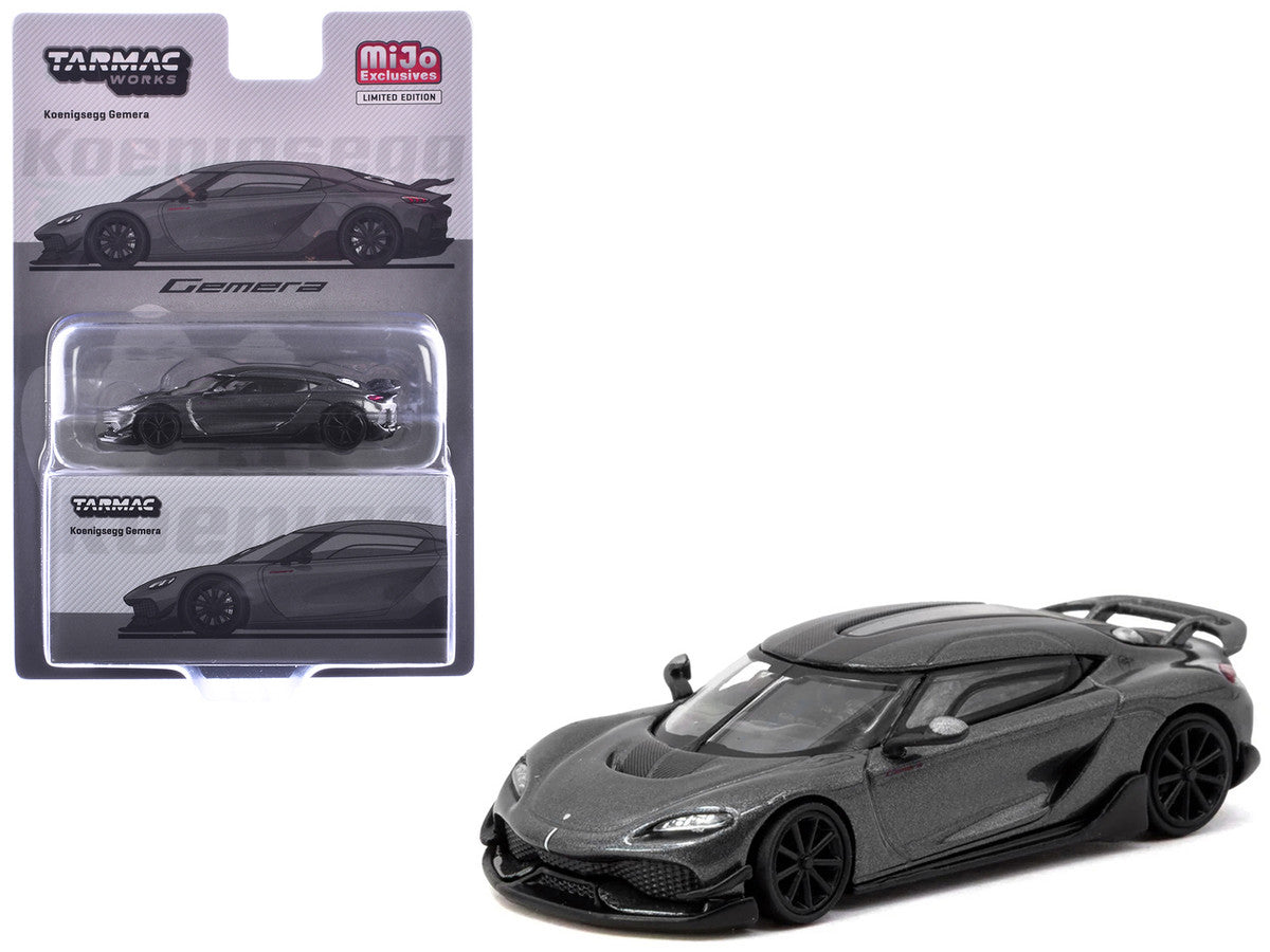 Koenigsegg Gemera Dark Gray Metallic "Global64" Series 1/64 Diecast Model Car by Tarmac Works-0