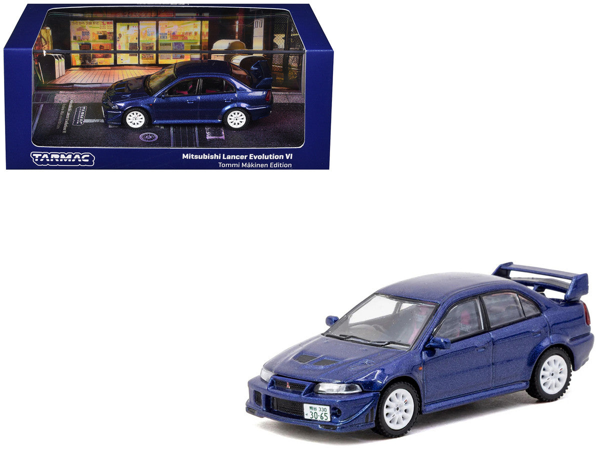 Mitsubishi Lancer Evolution VI RHD (Right Hand Drive) "Tommi Makinen Edition" Blue Metallic "Road64" Series 1/64 Diecast Model by Tarmac Works-0