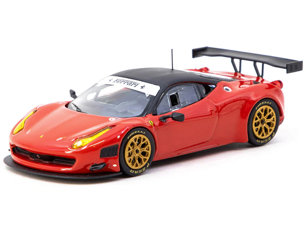 Ferrari 458 Italia GT3 Red with Black Top "Road64" Series 1/64 Diecast Model Car by Tarmac Works-1