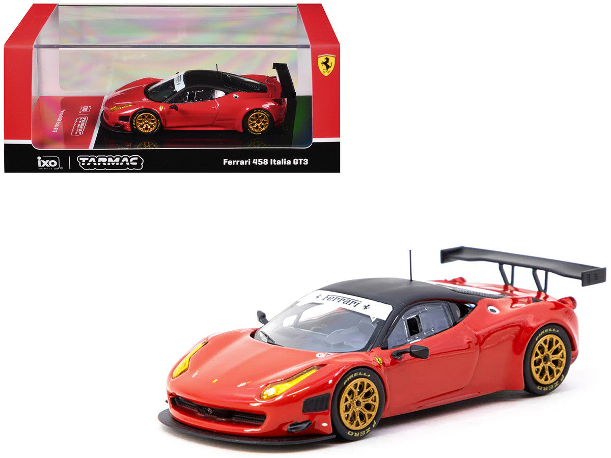 Ferrari 458 Italia GT3 Red with Black Top "Road64" Series 1/64 Diecast Model Car by Tarmac Works-2