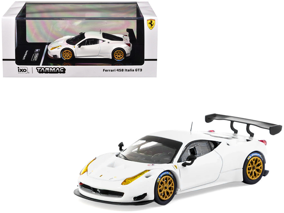 Ferrari 458 Italia GT3 White with Gold Wheels "Road64" Series 1/64 Diecast Model Car by Tarmac Works-2