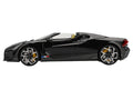 Bugatti W16 Mistral Black with Yellow Interior 1/18 Model Car by Top Speed-0