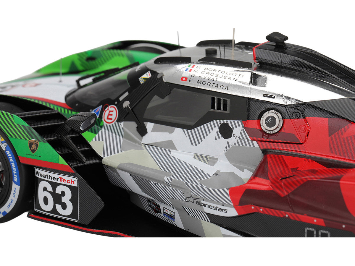 Lamborghini SC63 #63 Mirko Bortolotti - Romain Grosjean - Daniil Kvyat - Edoardo Mortara "Automobili Lamborghini Squadra Corse" IMSA "24 Hours of Daytona" (2025) 1/18 Model Car by Top Speed