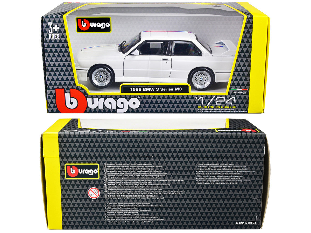 1988 BMW 3 Series M3 E30 White 1/24 Diecast Model Car by Bburago-0