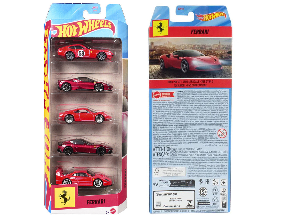 Ferrari 5 piece Set Diecast Model Cars by Hot Wheels-1